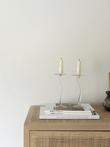 Vintage - Håndlave Glas Lysestage - Boho Living